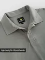 Grey Diamond Jacquard Textured Polo T-Shirt