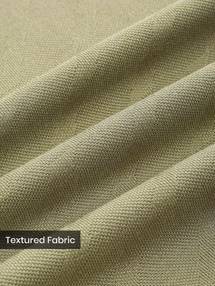 Sage Green Wave Jacquard Textured Polo T-Shirt