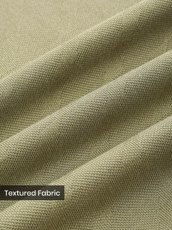 Sage Green Wave Jacquard Textured Polo T-Shirt
