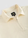 Off White Diamond Jacquard Textured Zipper Polo T-Shirt