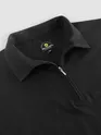 Black Diamond Jacquard Textured Zipper Polo T-Shirt