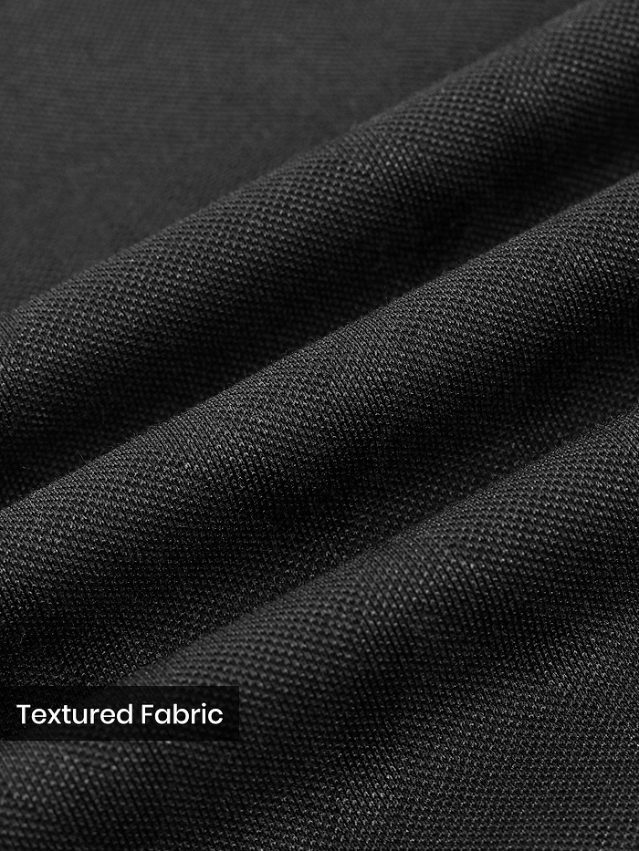 Black Diamond Jacquard Textured Zipper Polo T-Shirt