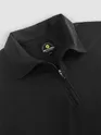 Black Geometric Jacquard Textured Zipper Polo T-Shirt