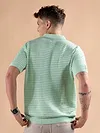 Mist Green Flat Knit Men?s Polo T-Shirt