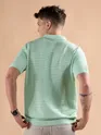 Mist Green Flat Knit Men?s Polo T-Shirt