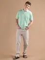 Mist Green Flat Knit Men?s Polo T-Shirt