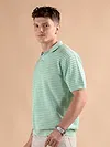 Mist Green Flat Knit Men?s Polo T-Shirt