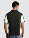 Black Sporty Color Block V-Neck Polo T-Shirt