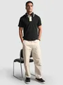 Black Sporty Double Buttoned Polo T-Shirt