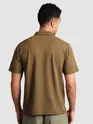 Brown Sporty Zipper Polo T-Shirt