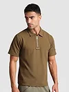 Brown Sporty Zipper Polo T-Shirt