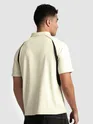 Cream Raglan Sleeve Zipper Polo T-Shirt
