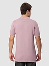 Pastel Pink Wave Textured Flat Knit Polo T-Shirt