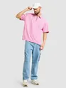 Pink Oversized Zipper Polo T-shirt