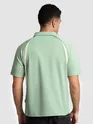 Sage Green Raglan Sleeve Zipper Polo T-Shirt