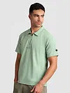 Sage Green Sporty Zipper Polo T-Shirt