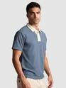 Stone Blue Sporty Double Buttoned Polo T-Shirt