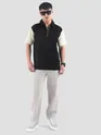 Black Zipper Color Block Polo T-Shirt
