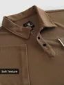 Brown Piping Textured Polo T-Shirt