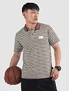 Brown Solid Collar Stripe Polo T-Shirt