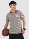 Brown Solid Collar Stripe Polo T-Shirt