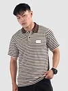 Brown Solid Collar Stripe Polo T-Shirt