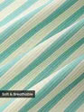 Mint Blue Solid Collar Stripe Polo T-Shirt