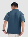 Navy Piping Textured Polo T-Shirt