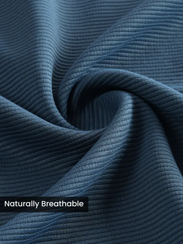 Navy Piping Textured Polo T-Shirt