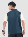 Navy Zipper Color Block Polo T-Shirt