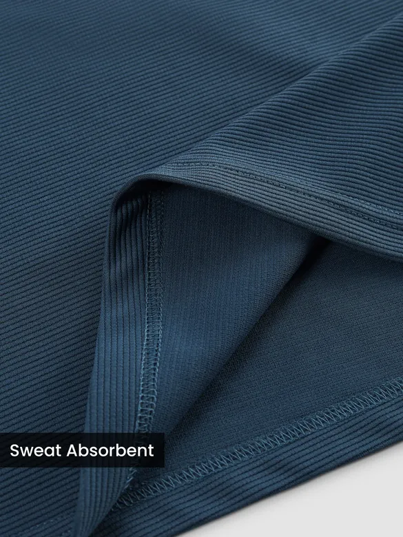 Navy Zipper Color Block Polo T-Shirt
