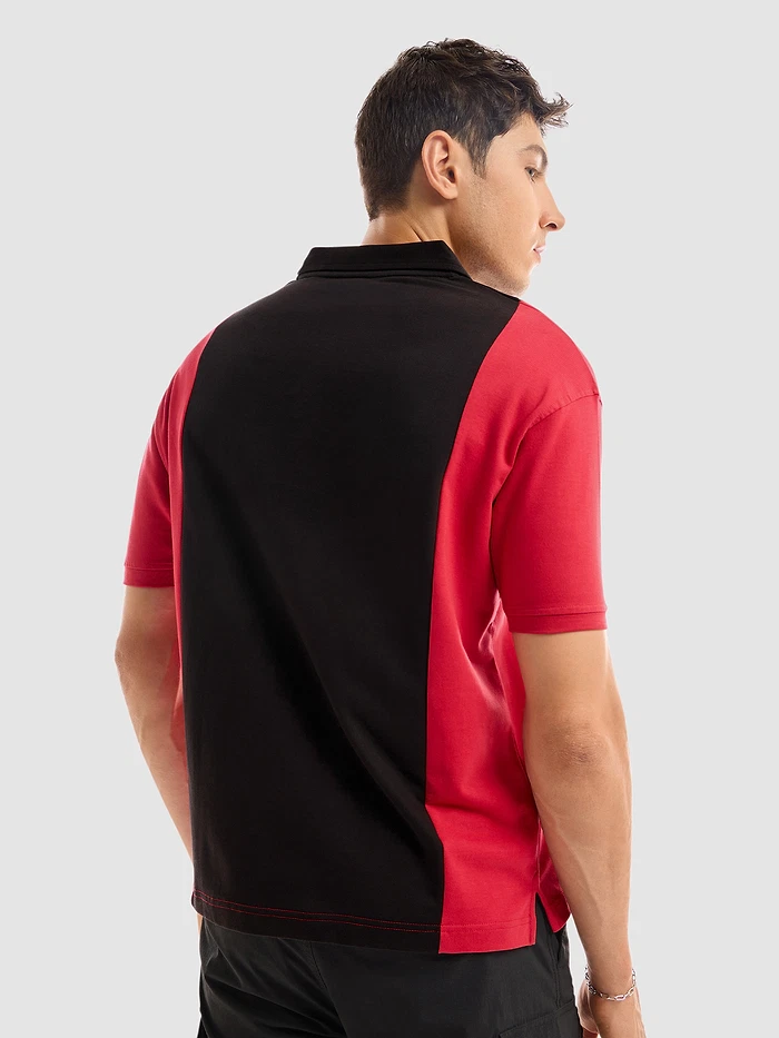 Red Cut And Sew Polo T-shirt