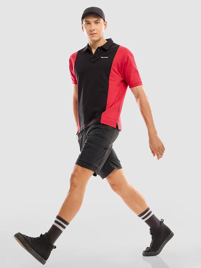 Red Cut And Sew Polo T-shirt