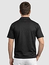 Black Diamond Jacquard Textured Zipper Polo T-Shirt