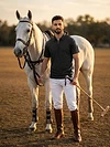 Black Diamond Jacquard Textured Zipper Polo T-Shirt
