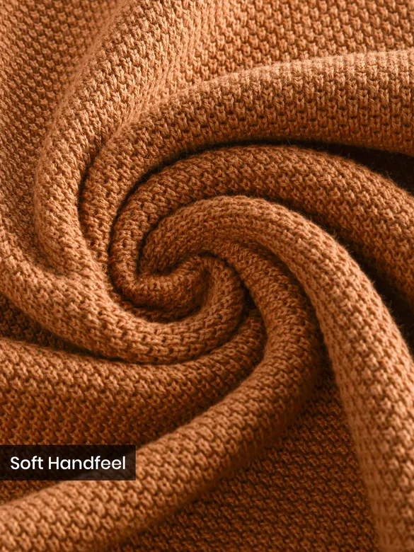 Cider Brown Contrast Striped Collar Flat Knit Polo T-Shirt