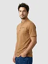Golden Brown Solid Henley T-shirt