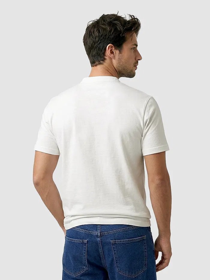 White Solid Henley T-shirt