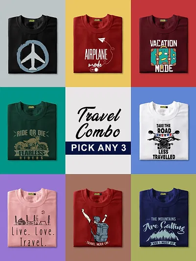 Latest Collection of printed combo t-shirts online at beyoung, 
