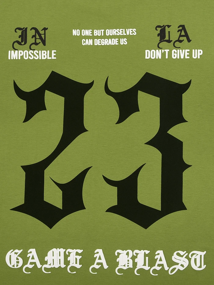 23 Printed Green Oversized T-shirt for Men