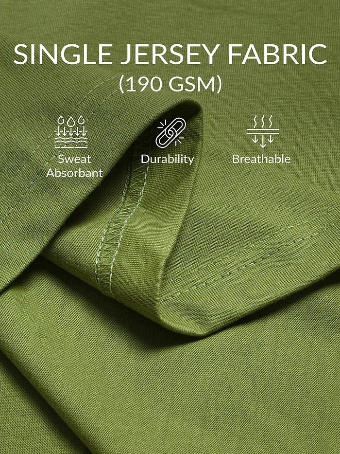 23 Printed Green Oversized T-shirt for Men