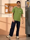 23 Printed Green Oversized T-shirt for Men