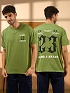 23 Printed Green Oversized T-shirt for Men
