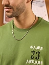 23 Printed Green Oversized T-shirt for Men