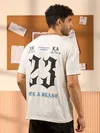 23 Printed White Oversized T-shirt for Men