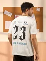 23 Printed White Oversized T-shirt for Men