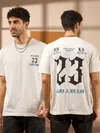 23 Printed White Oversized T-shirt for Men