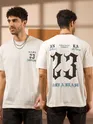 23 Printed White Oversized T-shirt for Men