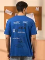 404 Printed Blue Oversized T-shirt for Men