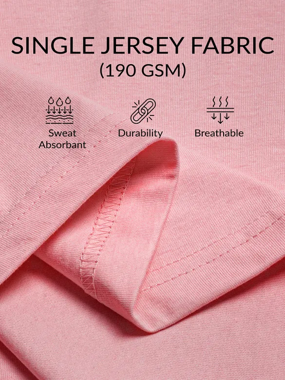 404 Printed Soft Pink Oversized T-shirt for Men